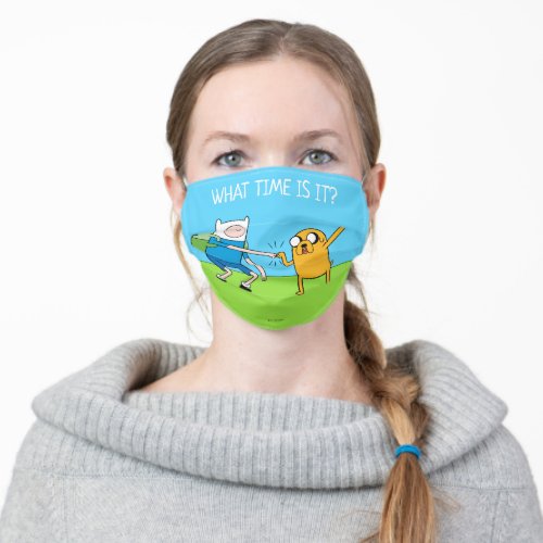 Adventure Time  Finn  Jake Fist Bump Adult Cloth Face Mask