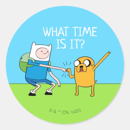 Adventure Time  Finn  Jake Fist Bump Classic Round Sticker