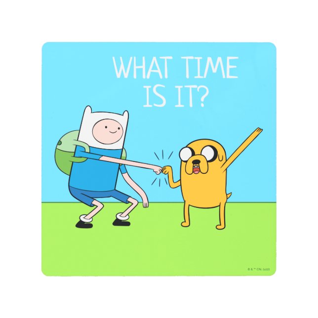 Adventure Time | Finn & Jake Fist Bump Metal Print (Front)