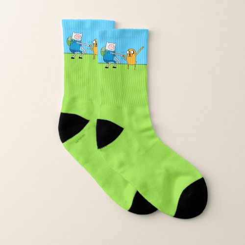 Adventure Time  Finn  Jake Fist Bump Socks