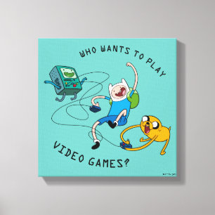 Adventure Time   Finn & Jake Play With BMO Canvas Print