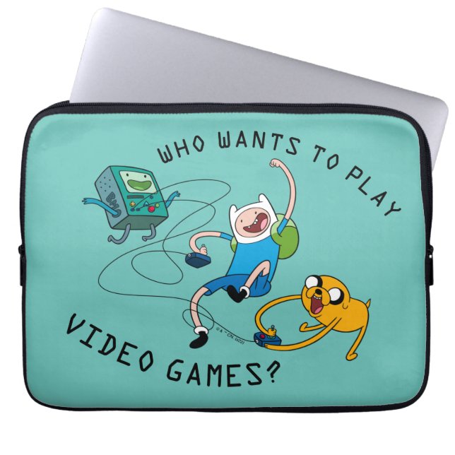 Adventure Time | Finn & Jake Play With BMO Laptop Sleeve (Front)