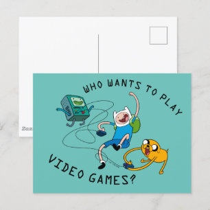 Adventure Time Finn & Jake Play With BMO Postcard