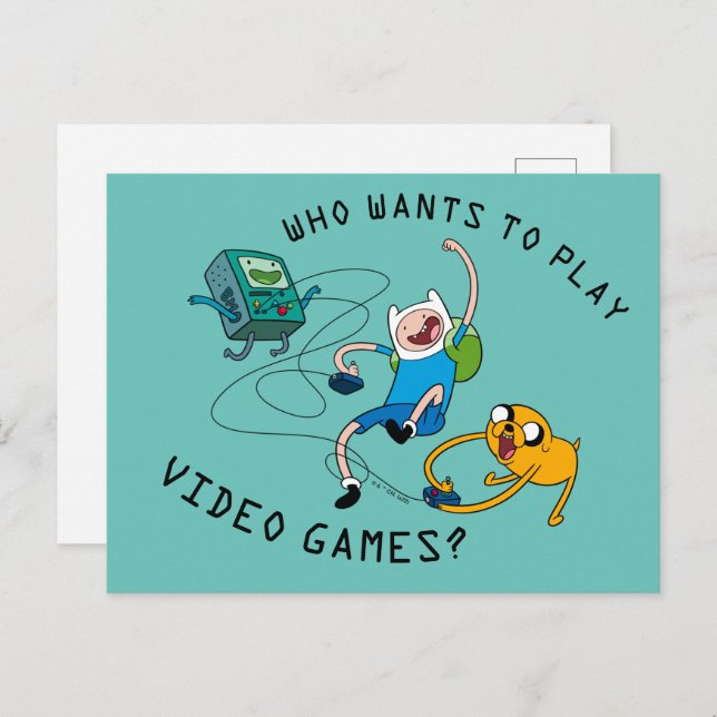 Adventure Time | Finn & Jake Play With BMO Postcard (Front/Back)