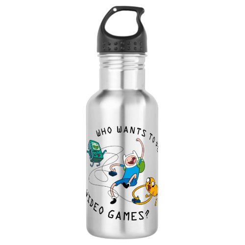 Adventure Time  Finn  Jake Play With BMO Stainless Steel Water Bottle