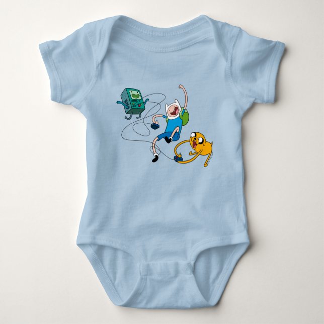 Adventure Time | Finn & Jake Play With BMO T-Shirt Baby Bodysuit (Front)