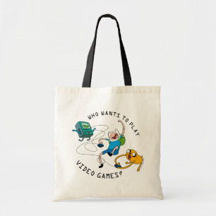 Adventure Time Finn & Jake Play With BMO Tote Bag
