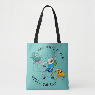 Adventure Time Finn & Jake Play With BMO Tote Bag