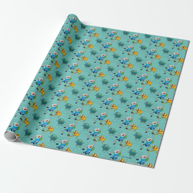 Adventure Time | Finn & Jake Play With BMO Wrapping Paper (Unrolled)