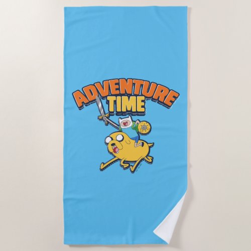 Adventure Time  Finn Riding Jake Beach Towel