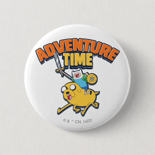 Adventure Time | Finn Riding Jake Button | Zazzle