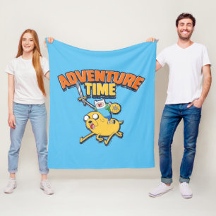 Adventure Time Finn Riding Jake Fleece Blanket