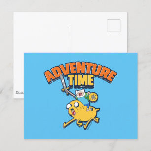 Adventure Time   Finn Riding Jake Postcard