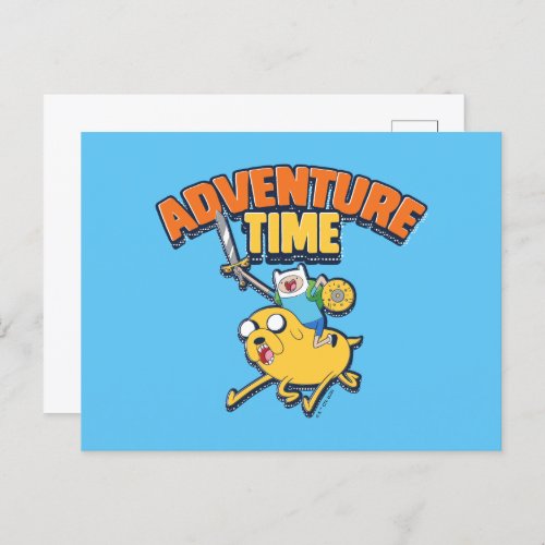 Adventure Time  Finn Riding Jake Postcard