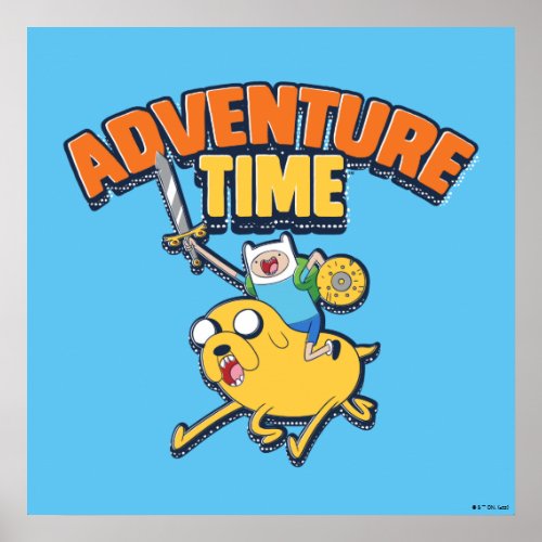 Adventure Time  Finn Riding Jake Poster