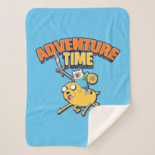 Adventure Time Finn Riding Jake Sherpa Blanket