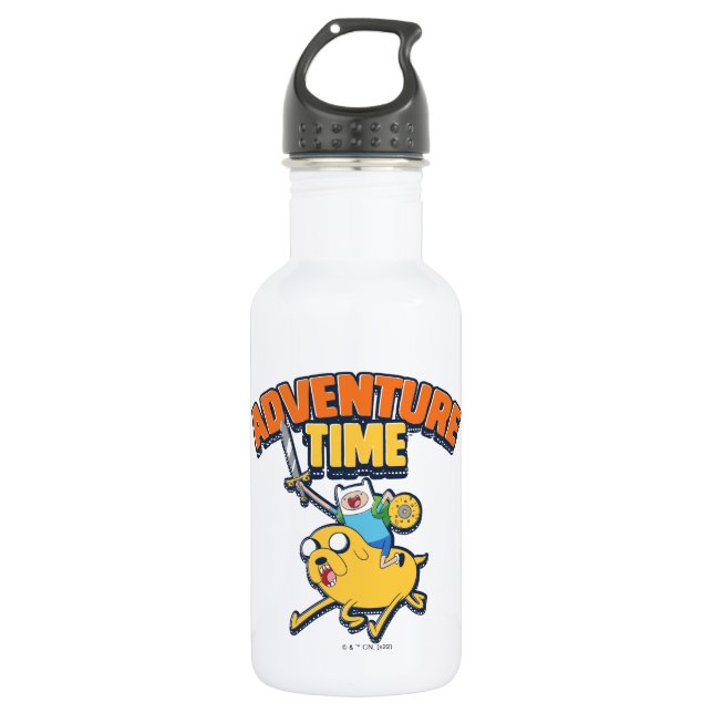 Adventure Time | Finn Riding Jake Stainless Steel Water Bottle (Front)