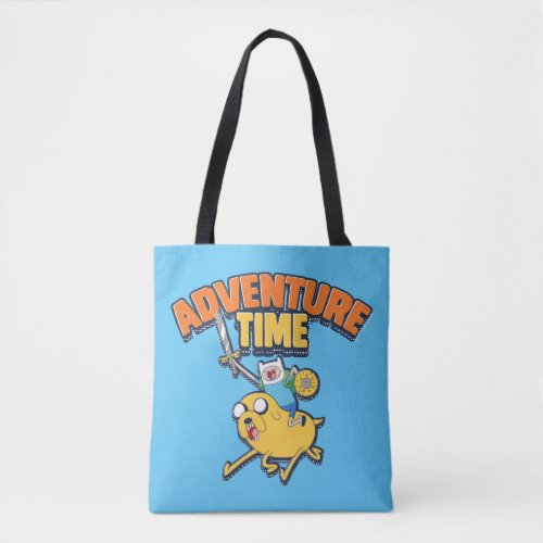 Adventure Time  Finn Riding Jake Tote Bag