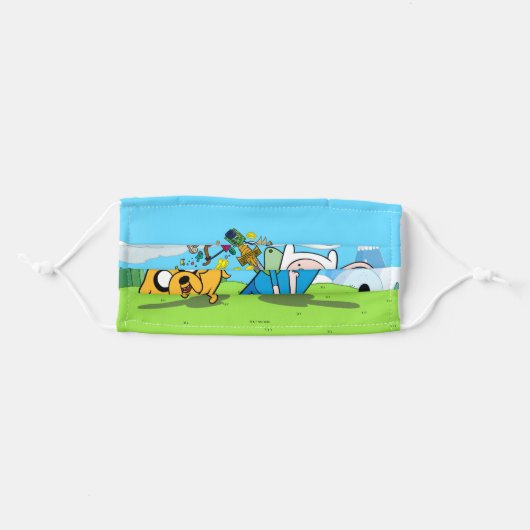 Adventure Time | Finn's Backpack Adventure Gear Adult Cloth Face Mask (Front, Folded)