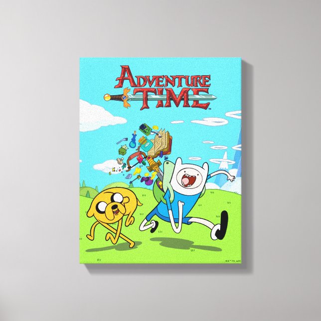 Adventure Time | Finn's Backpack Adventure Gear Canvas Print (Front)