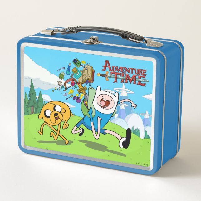 Adventure Time | Finn's Backpack Adventure Gear Metal Lunch Box (Front)
