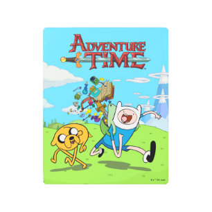 Adventure Time   Finn's Backpack Adventure Gear Metal Print
