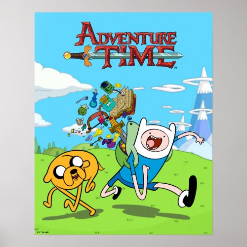 Adventure Time  Finns Backpack Adventure Gear Poster