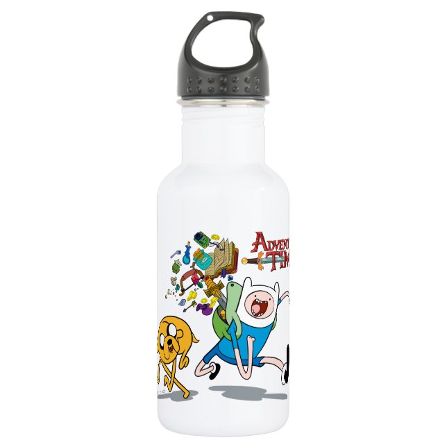 Adventure Time | Finn's Backpack Adventure Gear Stainless Steel Water Bottle (Front)