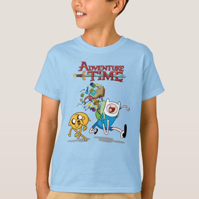 Adventure Time | Finn's Backpack Adventure Gear T-Shirt (Front)