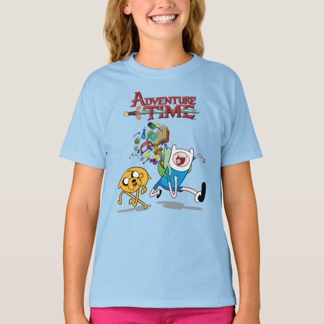 Adventure Time | Finn's Backpack Adventure Gear T-Shirt (Front)