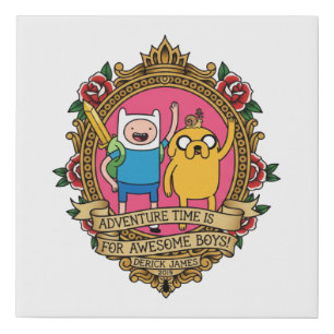 Adventure Time Is for Awesome Boys Faux Canvas Print