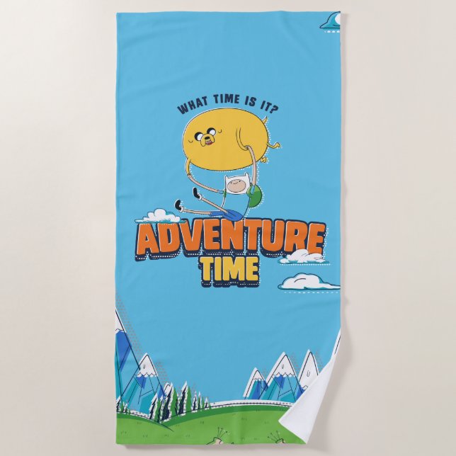 Adventure Time | Jake Floating With Finn Beach Towel (Front)