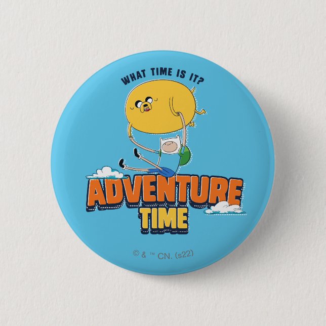 Adventure Time | Jake Floating With Finn Button (Front)