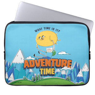 Adventure Time Jake Floating With Finn Laptop Sleeve