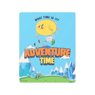 Adventure Time   Jake Floating With Finn Metal Print