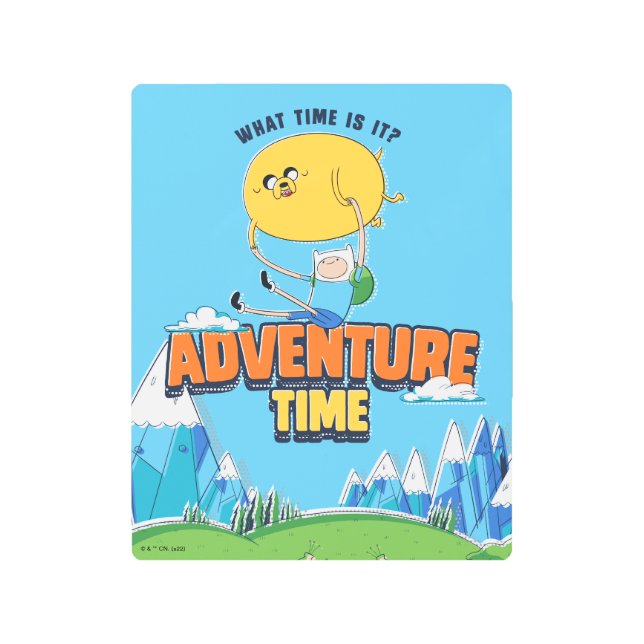 Adventure Time | Jake Floating With Finn Metal Print (Front)