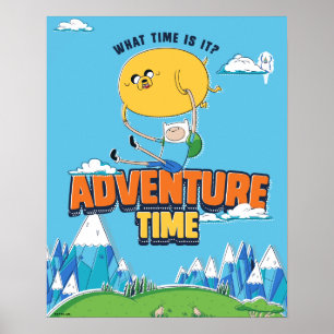 Adventure Time Jake Floating With Finn Poster