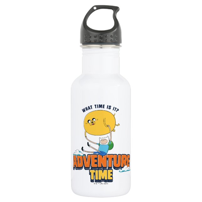 Adventure Time | Jake Floating With Finn Stainless Steel Water Bottle (Front)