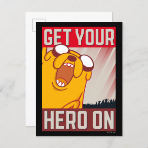 Adventure Time Jake "Get Your Hero On" Postcard