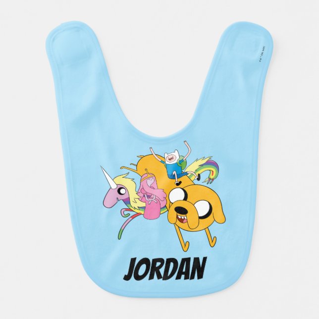 Adventure Time | Lady, Bubblegum, Finn, & Jake Baby Bib (Front)