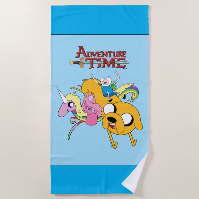 Adventure Time | Lady, Bubblegum, Finn, & Jake Beach Towel (Front)