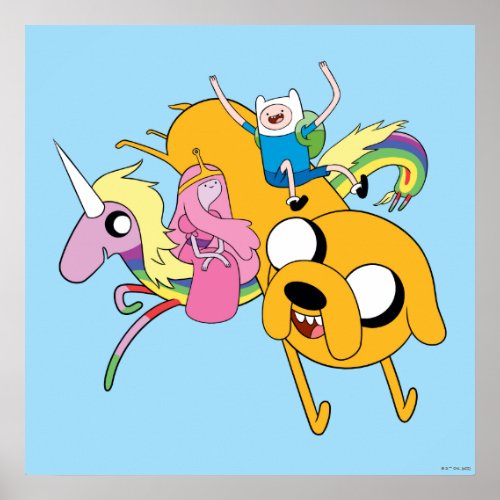 Adventure Time  Lady Bubblegum Finn  Jake Poster