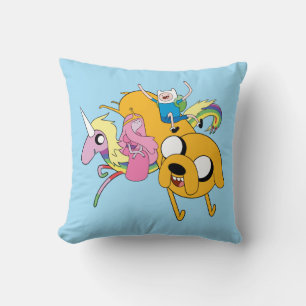 Adventure Time Lady, Bubblegum, Finn, & Jake Throw Pillow