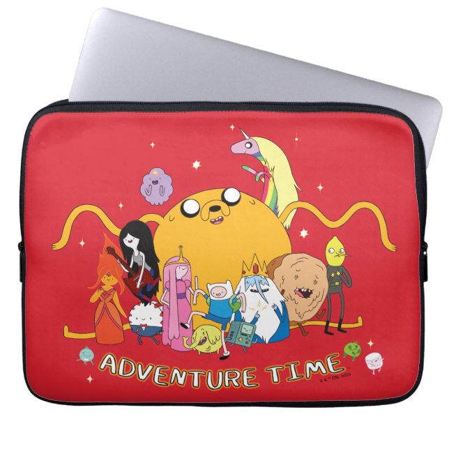 Adventure Time | Large Jake Group Graphic Laptop Sleeve (Front)