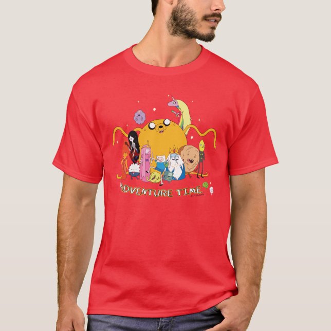 Adventure Time | Large Jake Group Graphic T-Shirt (Front)