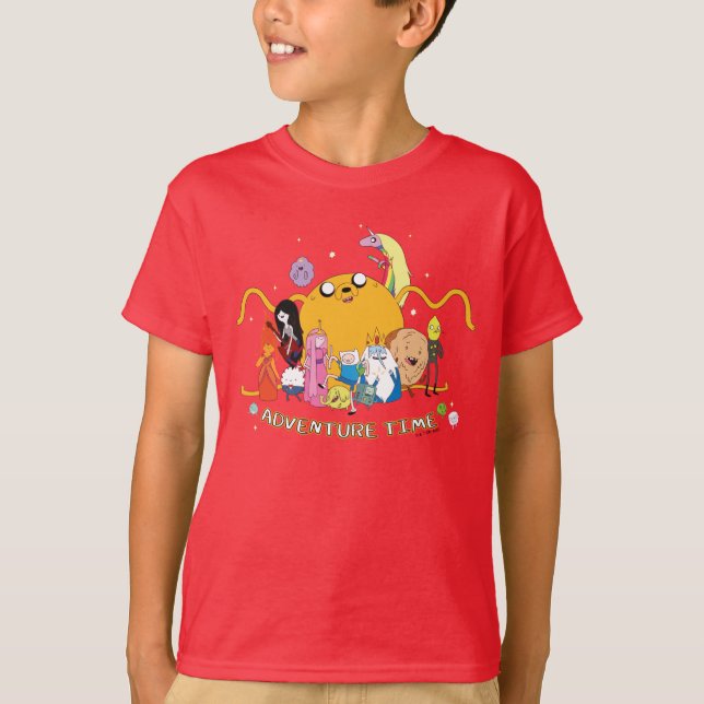 Adventure Time | Large Jake Group Graphic T-Shirt (Front)