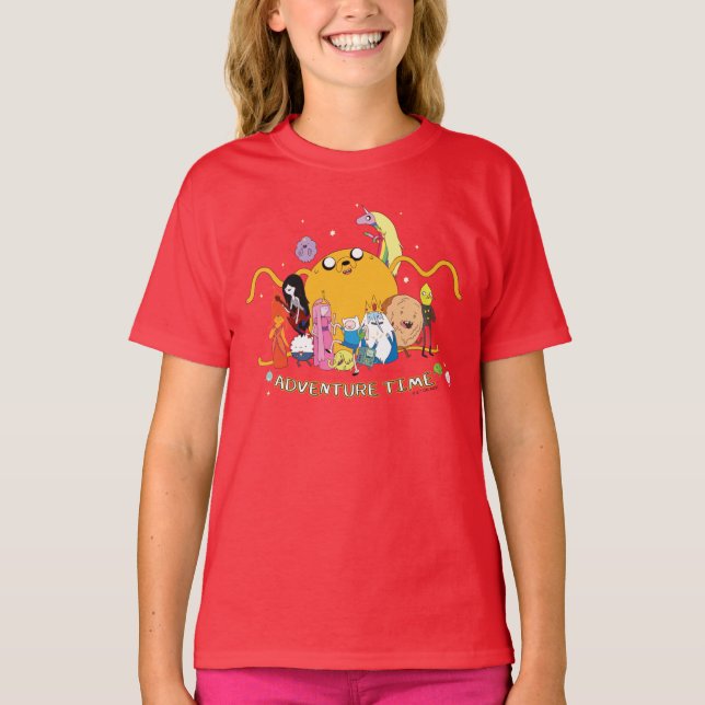 Adventure Time | Large Jake Group Graphic T-Shirt (Front)