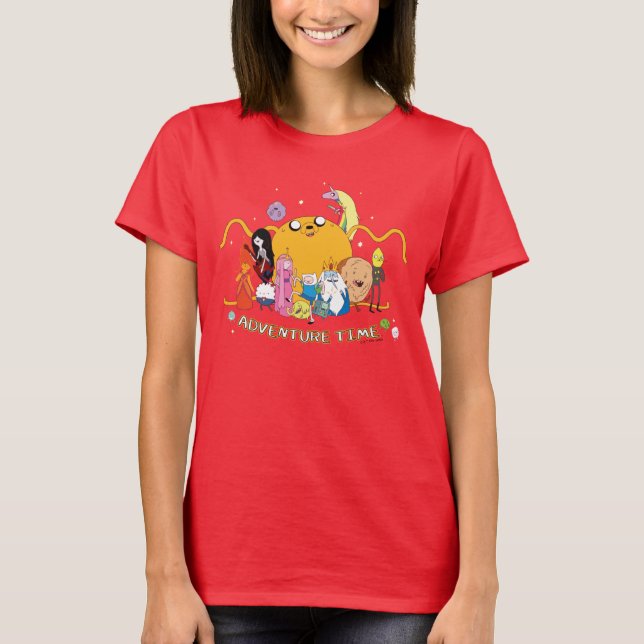 Adventure Time | Large Jake Group Graphic T-Shirt (Front)