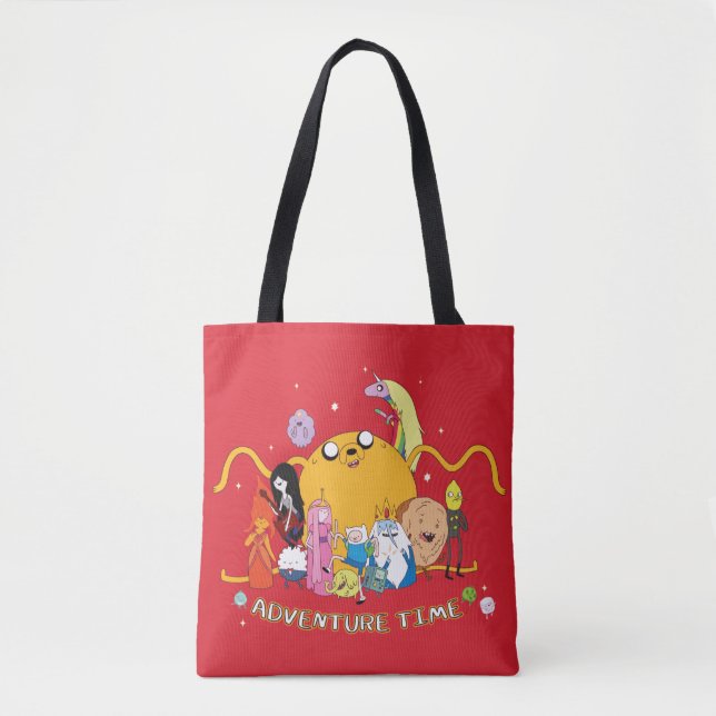 Adventure Time | Large Jake Group Graphic Tote Bag (Front)