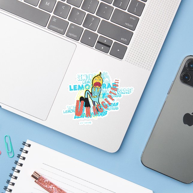 Adventure Time | Lemon Grab "UNACCEPTABLE" Sticker (Laptop w/ iPhone)